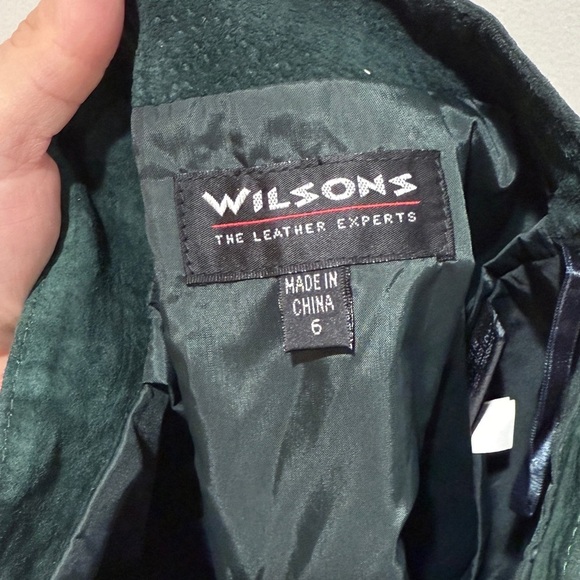 Wilsons Leather Suede Mini Skirt Sz 6 Emerald Green Fall Staple Classic Y2K 90s - Picture 2 of 12